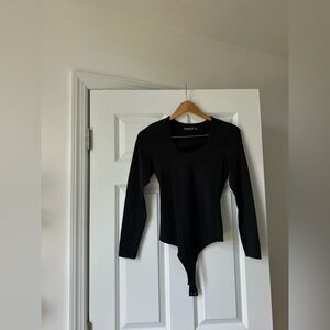 Abercrombie Soft A&F Collection Long Sleeve Bodysuit - Black